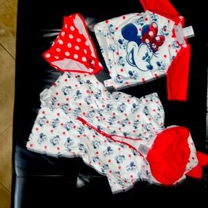 Disney Store Minnie Tankini & Minnie bathing suite cover up. Great cond 5-6